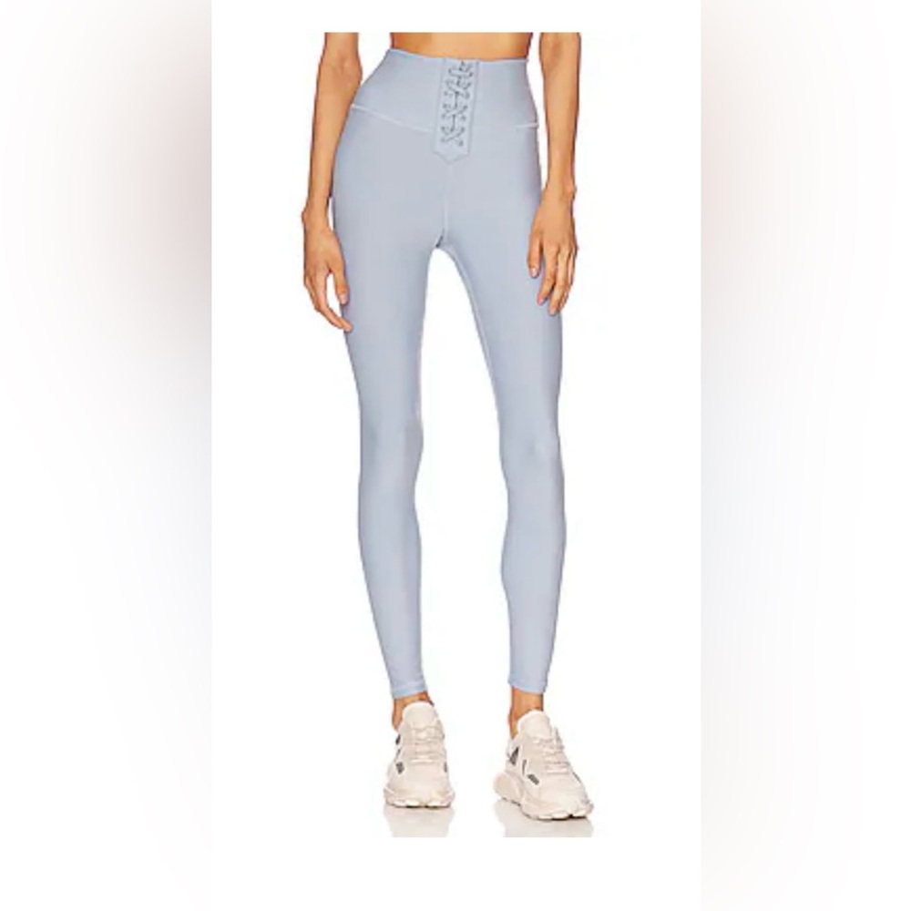 Revolve We Wore What Light Blue Lace Up Leggings